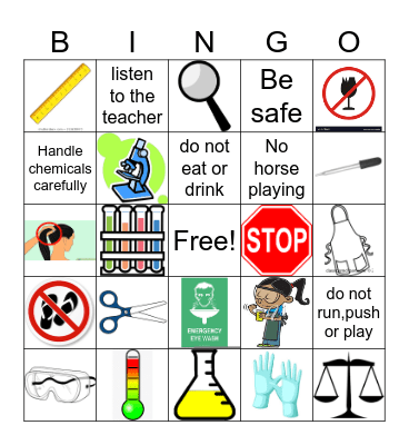 Lab Safety Bingo Card