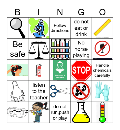 Lab Safety Bingo Card