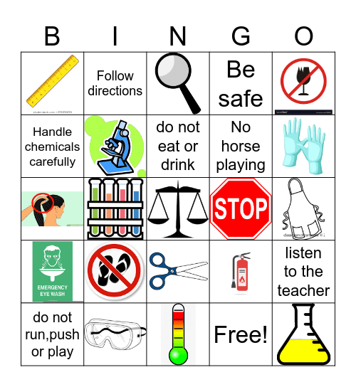Lab Safety Bingo Card
