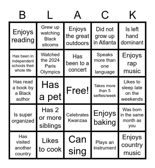 Proud to be me! Bingo Card