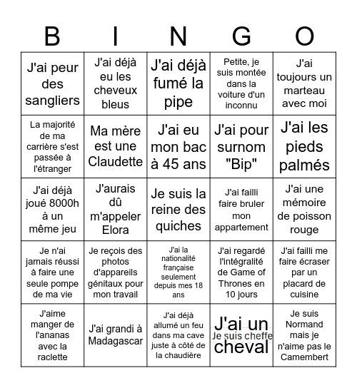 Le Bingo des Invités Bingo Card