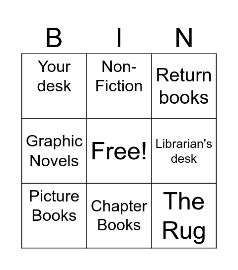 Library Parts Bing Bingo Card