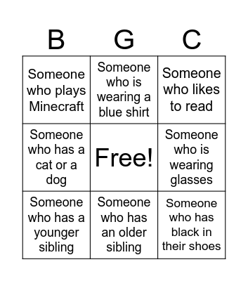 Find the Person Bingo Card