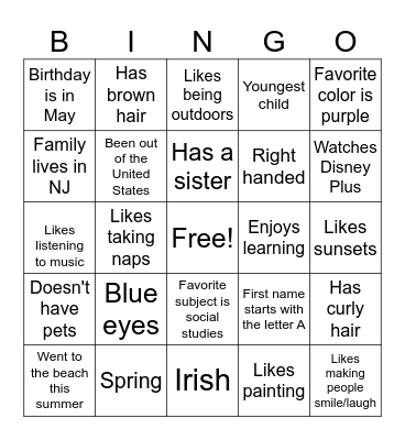 All About The Teacher Bingo Card