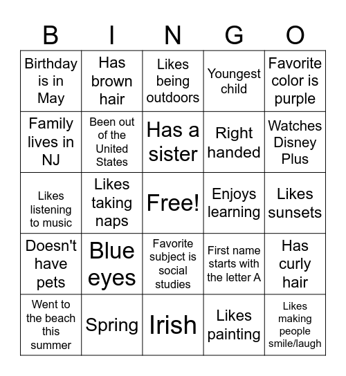 All About The Teacher Bingo Card