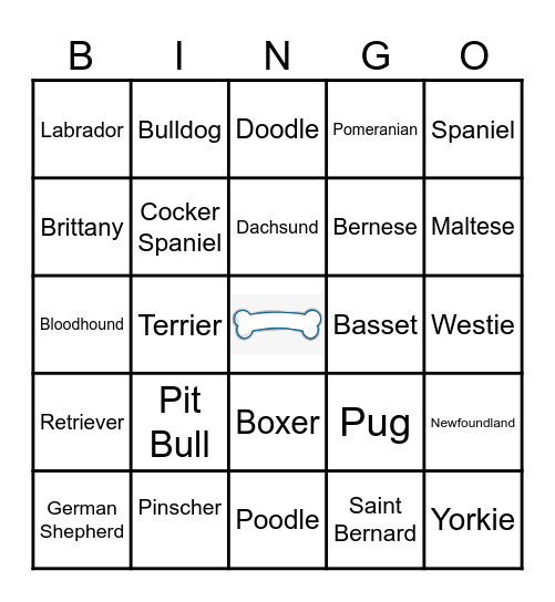 Pets Bingo Card