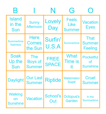 Summer BINGO Card