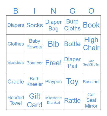 BABY GIFT BINGO Card