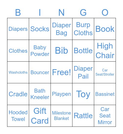 BABY GIFT BINGO Card