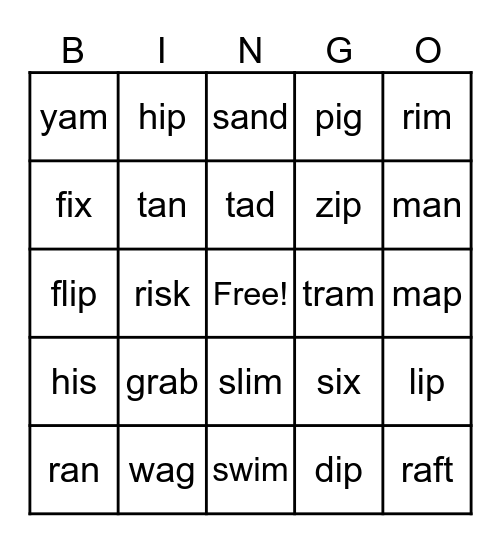 UFLI Lesson 35 & 36 Bingo Card
