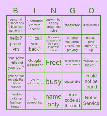 Did You Hear That? Bingo Card