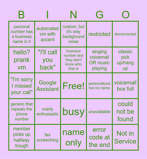 Did You Hear That? Bingo Card