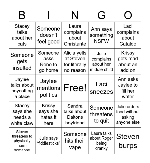 Workplace Bingo Card