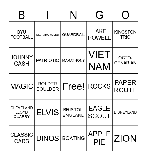 80th BIRTHDAY BASH Bingo Card