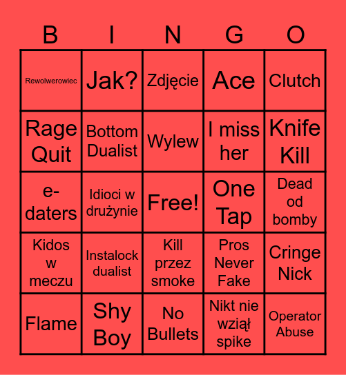 Valorant Bingo Card