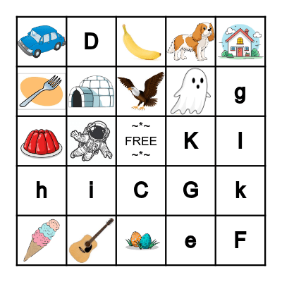 Bingo Phonics (A-K) Bingo Card
