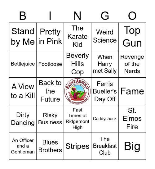 80s Movies! Bingo Card