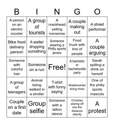 Date Night Bingo Card