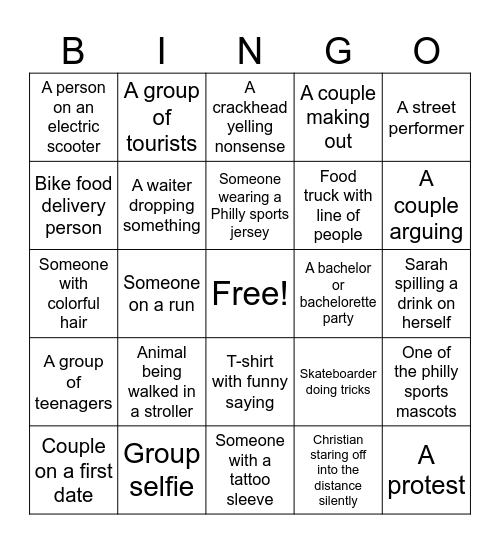 Date Night Bingo Card