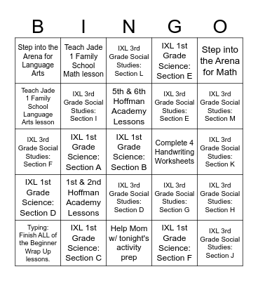 Malcolm's BINGO September 1st, 2024 Bingo Card