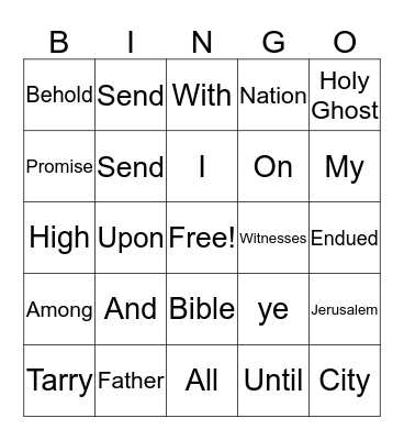 DAY 1  St. LUKE 24:49 Bingo Card