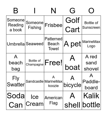 MarineMax BHI BINGO Card