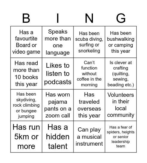 NC Daredevil Bingo Card