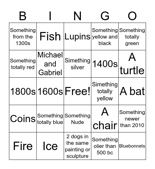 Sama bingo Card