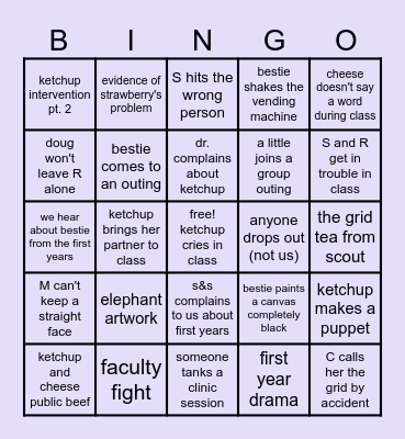 Fall Semester Bingo Card