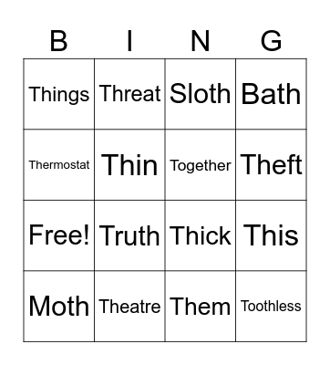 TH Bingo <3 Bingo Card