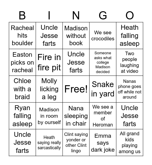 Louisiana bingo Card