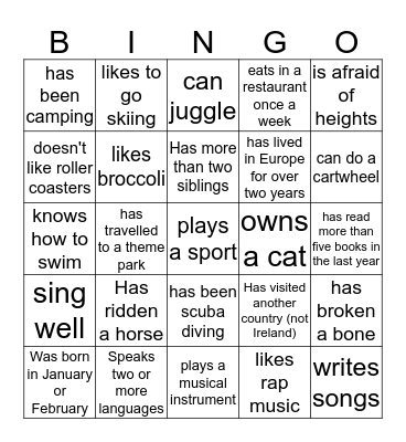 BINGO Card