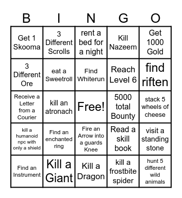 SDRSHR Bingo Card