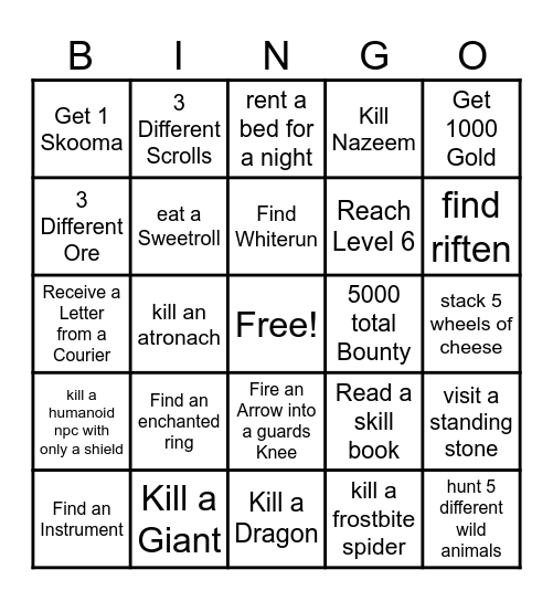 SDRSHR Bingo Card