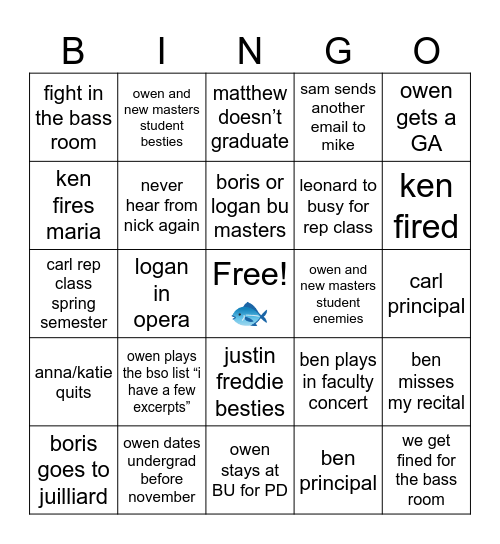 bu bass 24-25 evil bingo Card