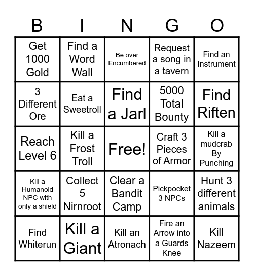 SDRSHK Bingo Card