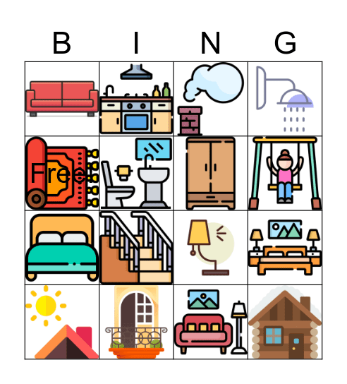 Meubles et pièces de la maison Bingo Card