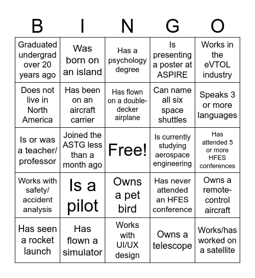 ASTG Town Hall Bingo Card