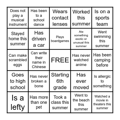 Welcome Back to Salts Bingo Card