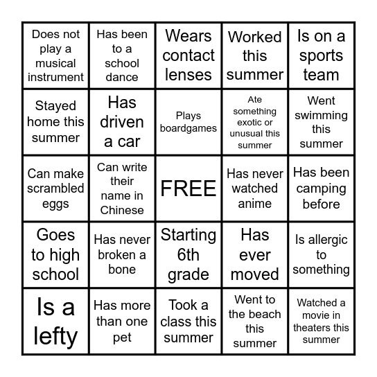 Welcome Back to Salts Bingo Card