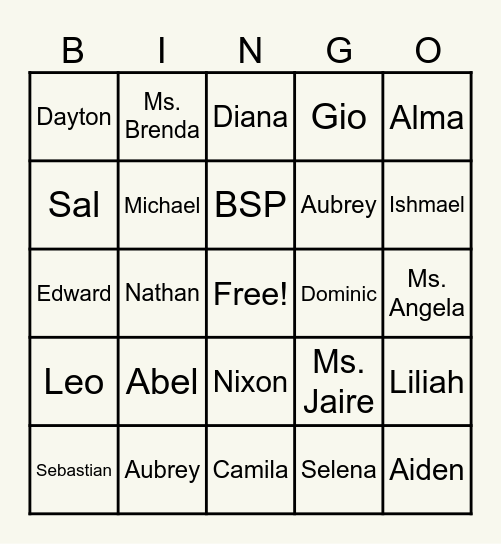 BSP Bingo 2024-2025 :) Bingo Card