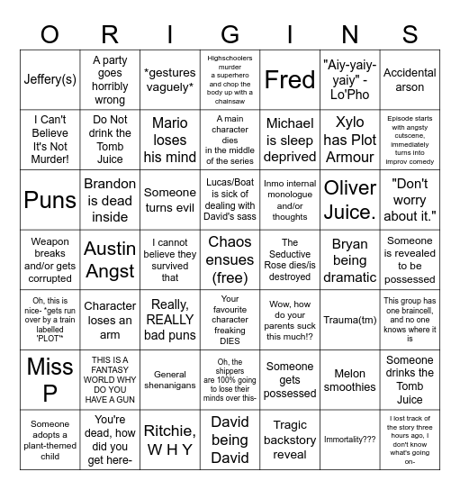 OriginsMCRP Bingo Card