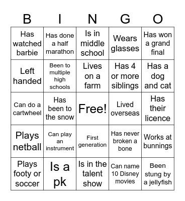 Bingo Card