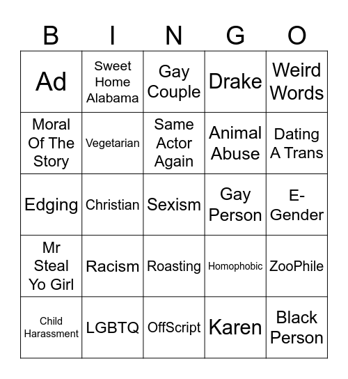TT Bingo Card