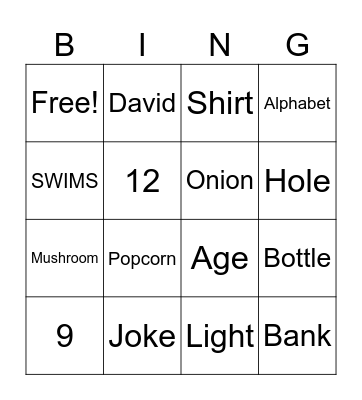 LAA - BINGO ! Bingo Card