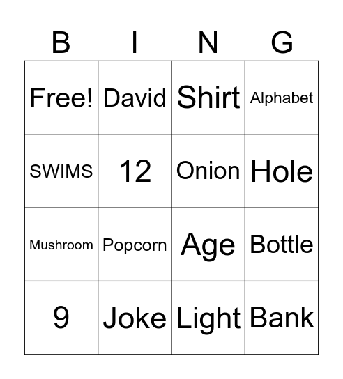 LAA - BINGO ! Bingo Card