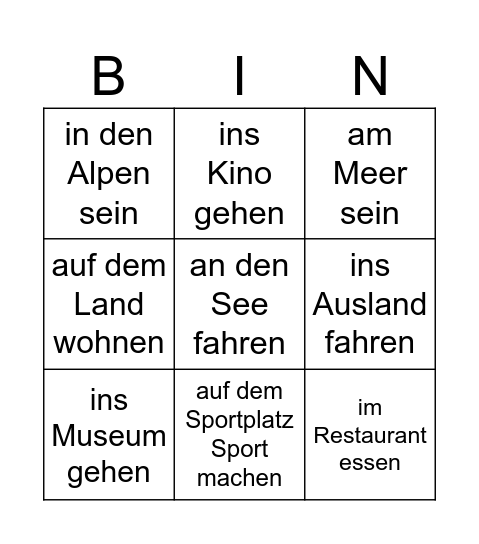 Bingo Card