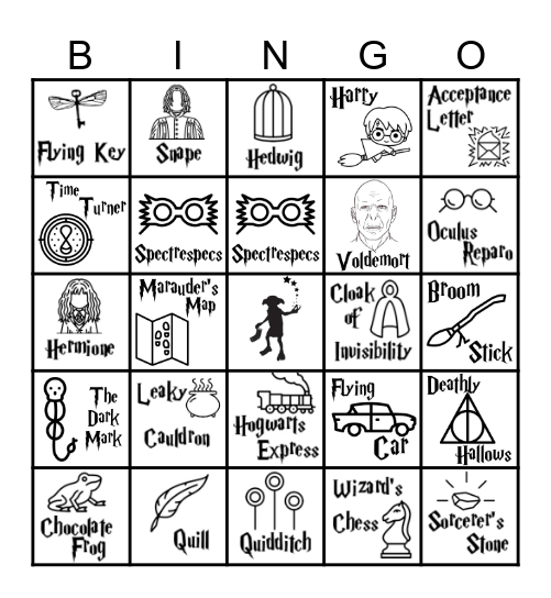 Harry Potter Bingo Card