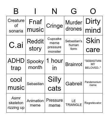 Tiktok fyp bingo Card