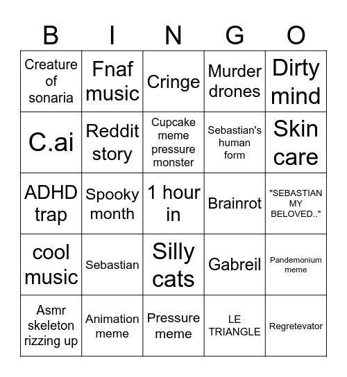 Tiktok fyp bingo Card